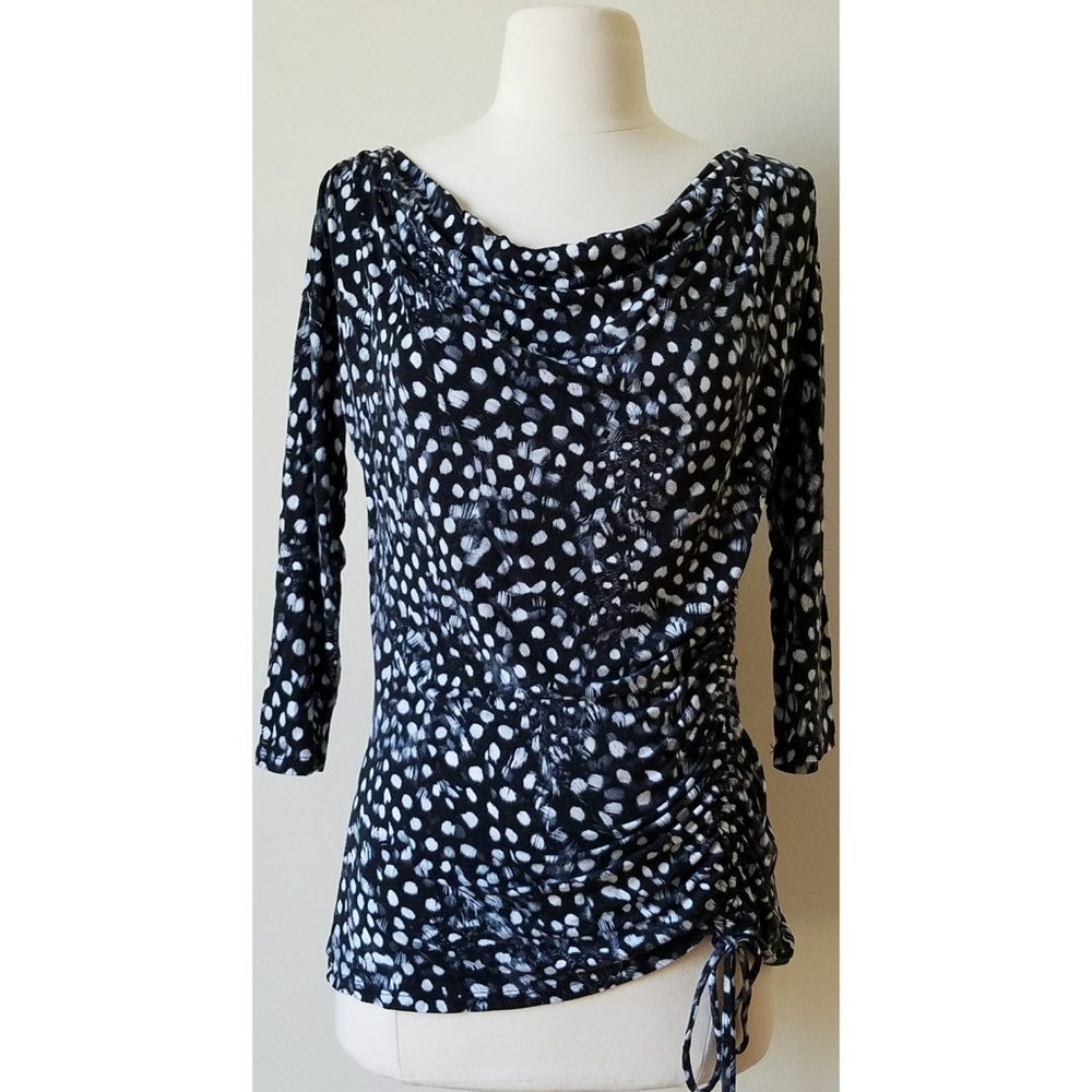 Michael Kors Ruched Side-Seam Drawstring Top M